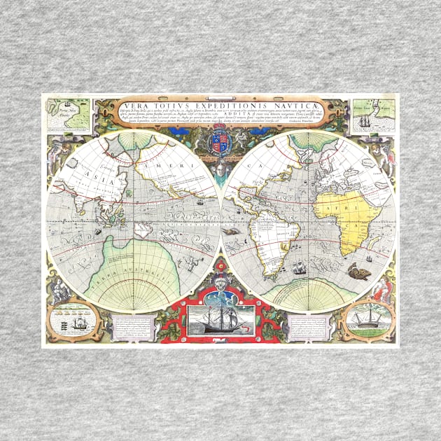 World map wall art 1690 Art Print by FrenchPrinting